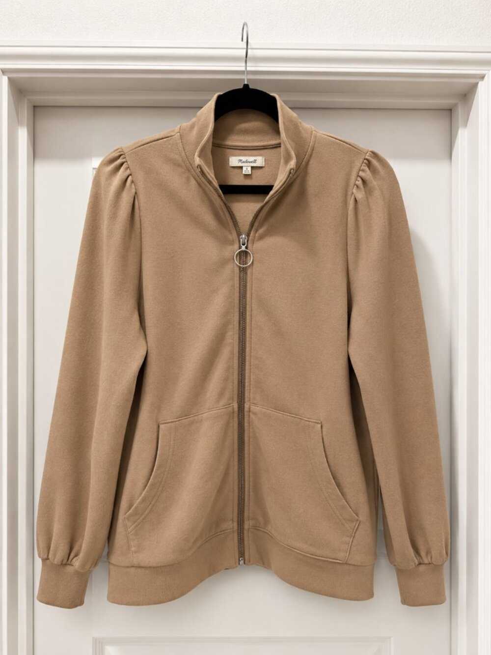 Madewell Tan Zip-Up Sweatshirt Jacket Size Small